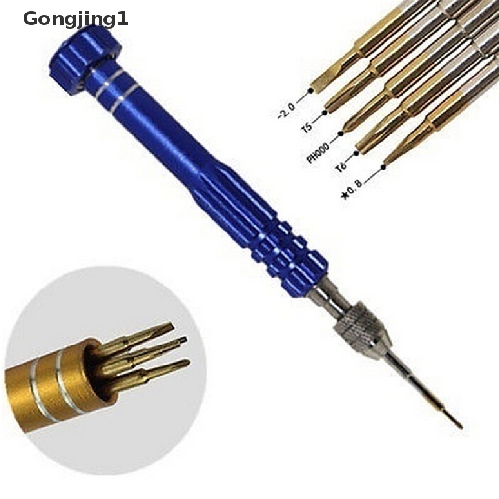 Gongjing1 5 in 1 Set Obeng Presisi Torx Untuk Reparasi Handphone / Jam Tangan