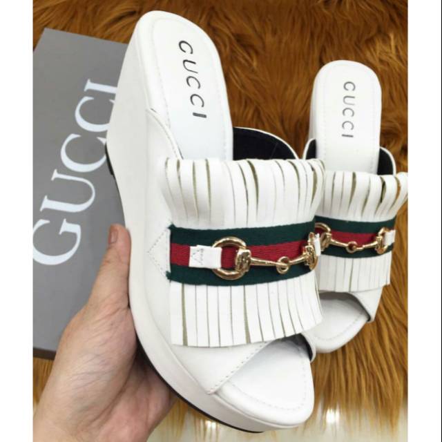 SANDAL/SENDAL WANITA GUCCI WEDGES FASHION IMPORT