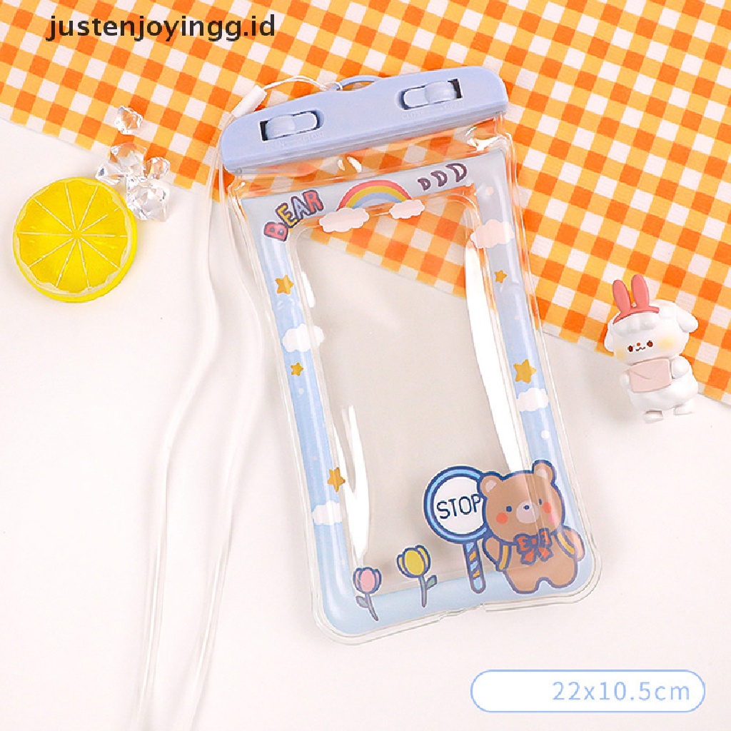 / / Justenjoyingg.id / Tas Pouch Transparan Anti Air Motif Kartun Lucu Holder Handphone