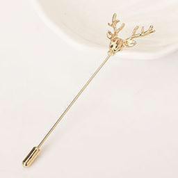 ☛BELIDEH☚ A041 Bros Pin Bentuk Rusa Warna Silver Gaya Punk Antik untuk Pria / Wanita Import Murah-1