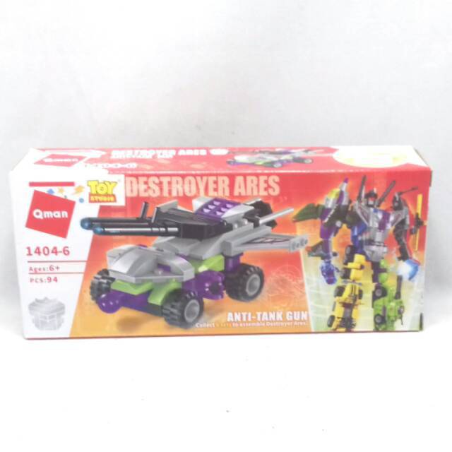 Block Qman Lego Satuan 1404-6 Anti Tank Gun TS