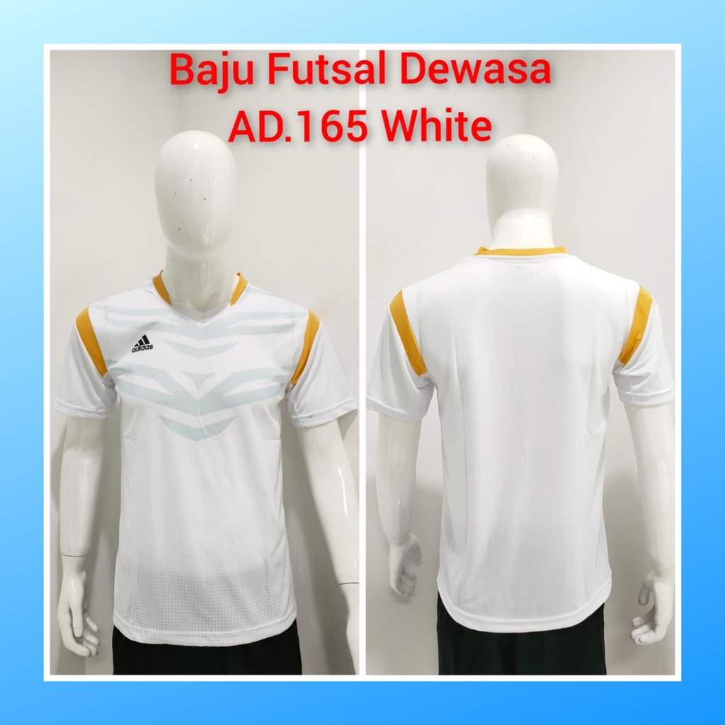 jersey futsal pria kaos sepak bola club baju atasan wanita dewasa t-shirt seragam custom jersy outfit klub olahraga gym kostum jogging jarsey soccer pakaian fitness oblong sports suit apparel AD165 putih