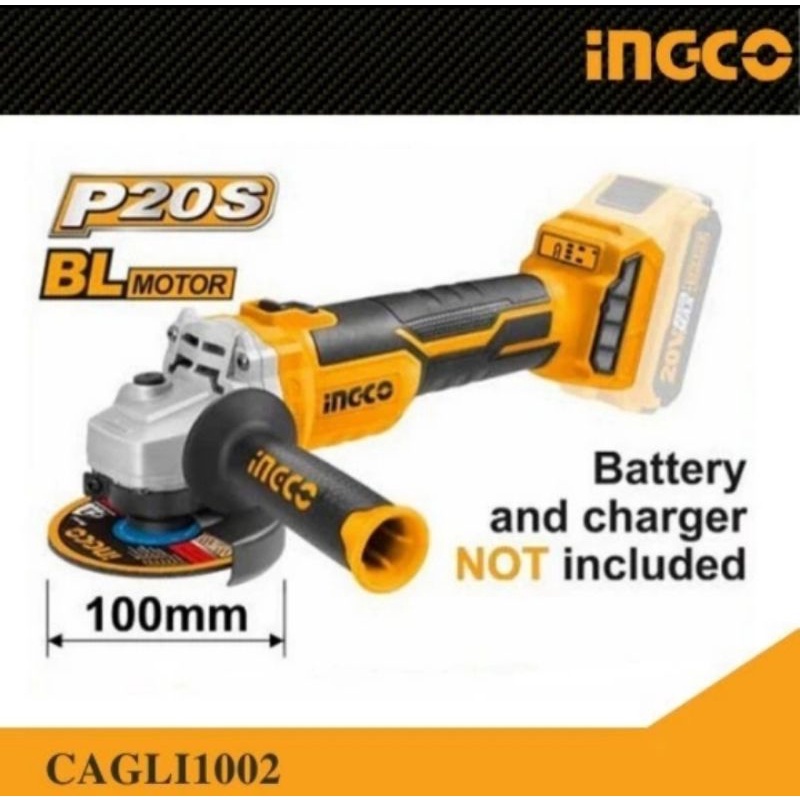 Ingco Mesin Gerinda Cordless 20V Brushless Angle Grinder CAGLI1002