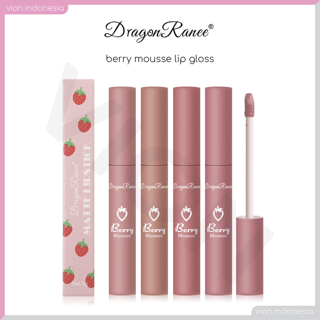 DRAGON RANEE BERRY【READY STOCK】DR Matte Velvet Lipstick Waterproof Long Lasting Liptint 8 Color Dragonranee DR002