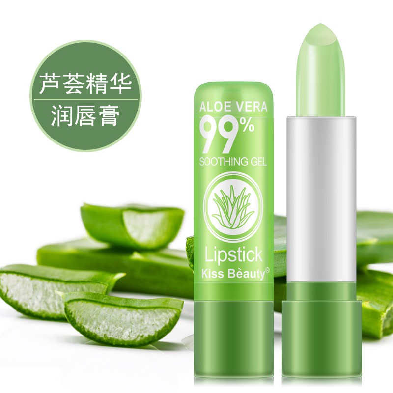 Kiss Beauty Lipstick Aloe Vera Dapat Berubah Warna Sesuai Temperatur &amp; Melembabkan [ COD ]