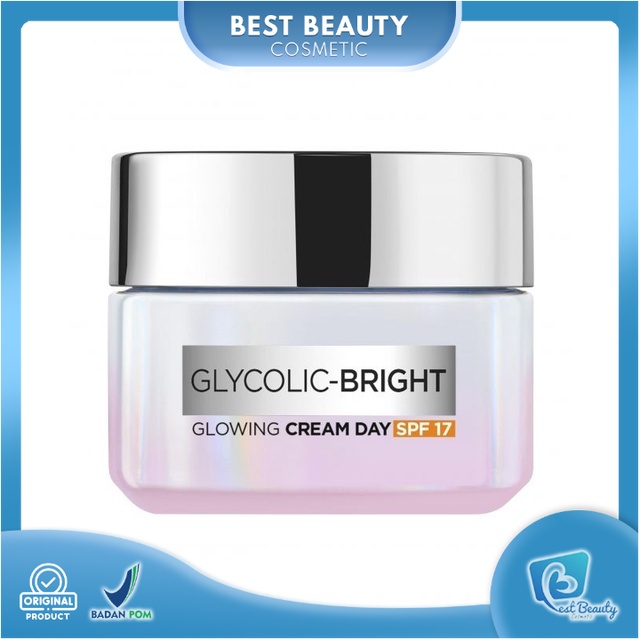 ★ BB ★ L'Oreal Paris Glycolic Bright Glowing Day Cream SPF17 15ml - 50ml | Loreal Krim Siang Glyco