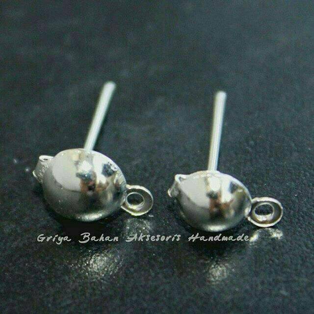 Tusuk Anting Mangkok 6 MM (Ada Cantolannya) Bahan Anting Bahan Aksesoris Handmade