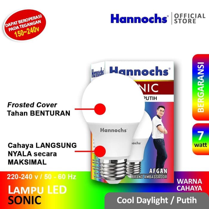 Hannochs SONIC LED Bulb 7 Watt - Bola Lampu Bohlam LED 7 Watt