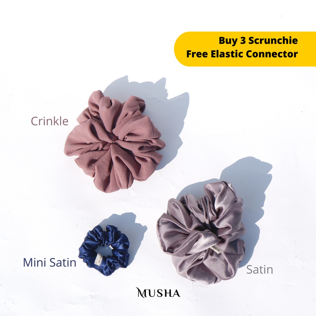 Musha Mini Satin Scrunchie | Karet Rambut Tali Rambut Ikat Rambut