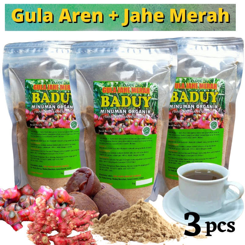 Jual Bundling 3 Pcs Gula Jahe Merah Baduy Bandrek 250gr Minuman