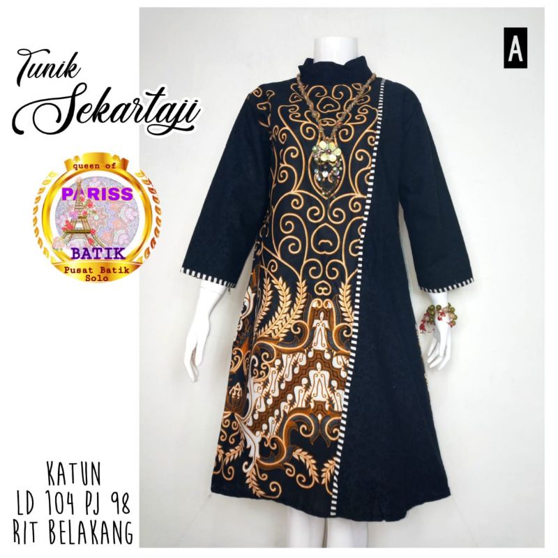 TUNIK BATIK SEKARTAJI KATUN MIX EMBOS ALLSIZE FIT TO XL
