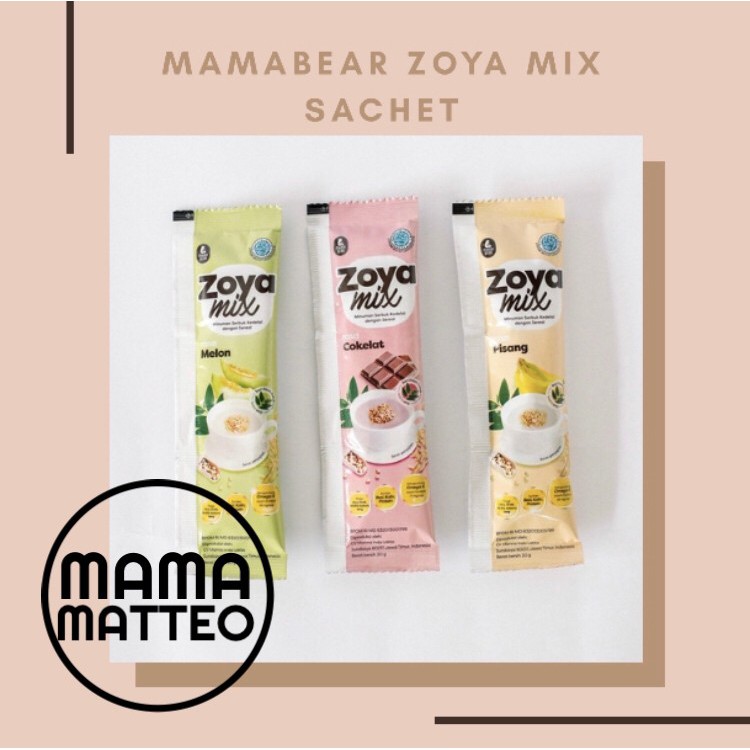 [SACHET ECER] MAMABEAR Zoya Mix MAMA BEAR Zoya MIx Teh Original Lemongrass Blueberry Peach Almon Mix Pelancar Asi Booster MAMABEAR BANDUNG