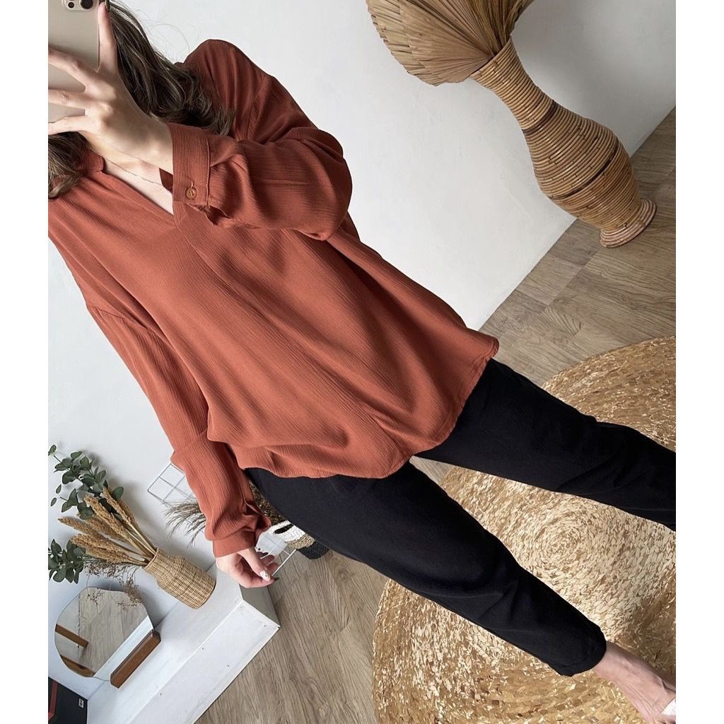 1KG MUAT 5PCS | AYA OVERSIZE BLOUSE ATASAN AIRFLOW CRINKLE PREMIUM HITS OOTD SELEBGRAM FASHION GROSIR WANITA TERMURAH