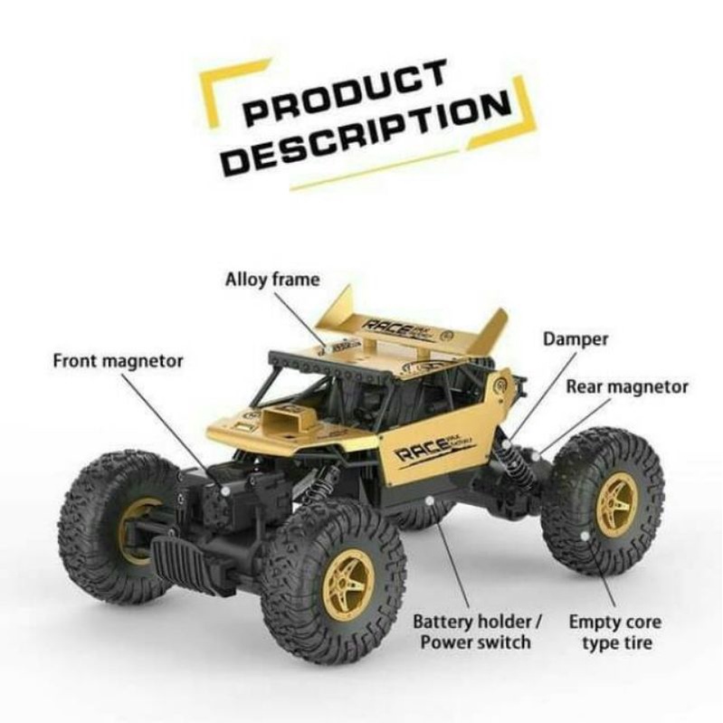 rc rock crawler monster alloy body metal scale 1:18 2.4ghz 4x4