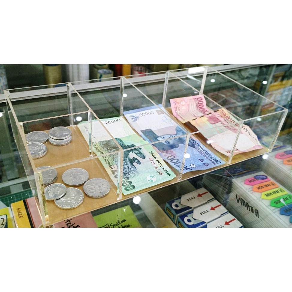 Money organizer Rak  Kasir Acrylic Tempat  uang  Shopee 