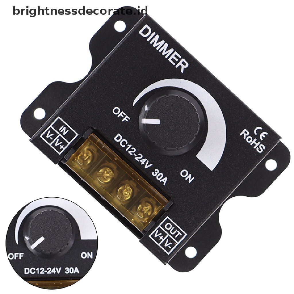 1 Pc Strip Led Dimmer Dc12V-24V 30a 360w Adjustable Untuk Warna Tunggal 5050 / 3528