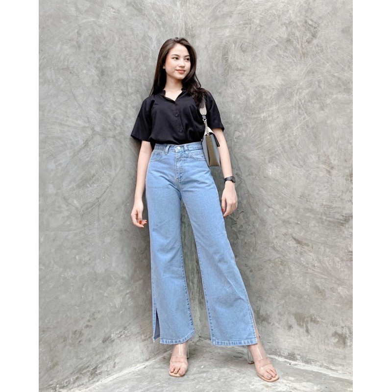 KULOT JEANS PREMIUM BELAH SAMPING // EONNI KULOT JEANS PREMIUM