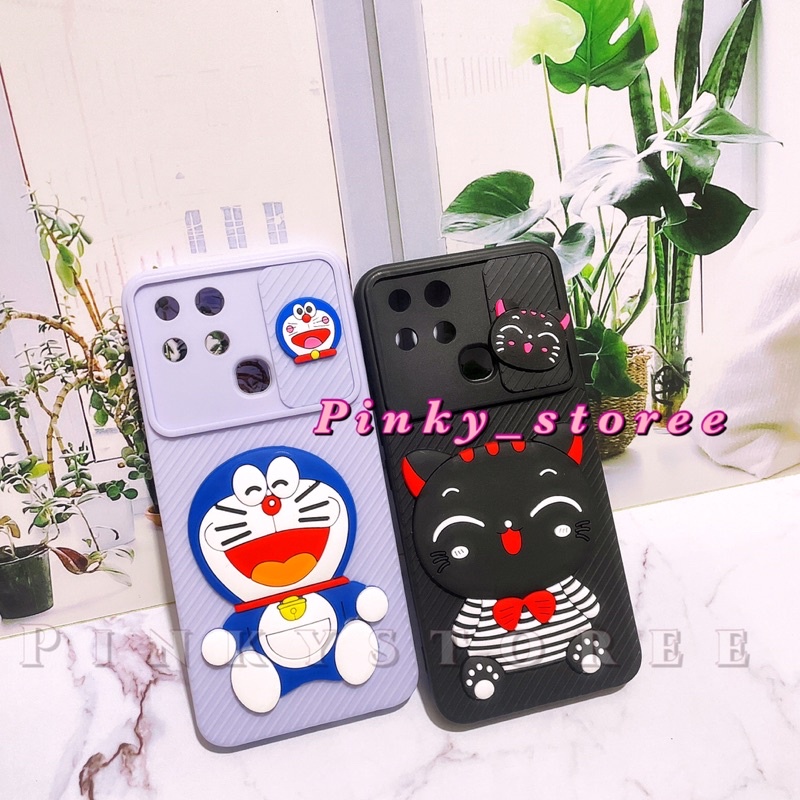 CASE MACARON SLIDE INFINIX SMART 6NFC/ SMART 5/ HOT 12/ HOT 12i/ HOT 11S NFC/ HOT 11PLAY/ HOT 10/ HOT 10PLAY/ HOT 9PLAY / CASE SLIDE CAMERA KARAKTER DORAEMON HK KEROPI MINNIE CAT