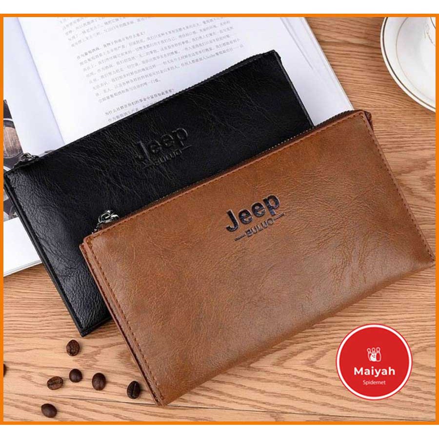Tas Tangan Pria Wanita Tangan Clutch Bag Handbag Jeep Buluo dopet hitam cokelat