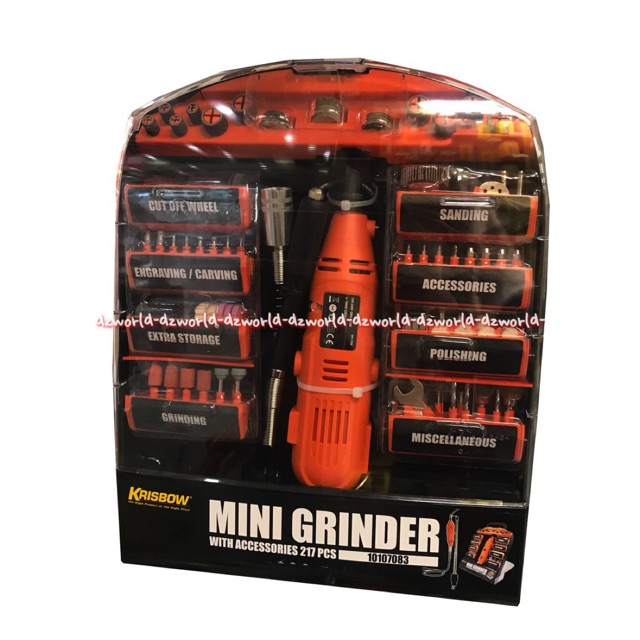 Krisbow Mini Grinder With Accessories 217Pcs Alat Mesin Gerinda Grinder