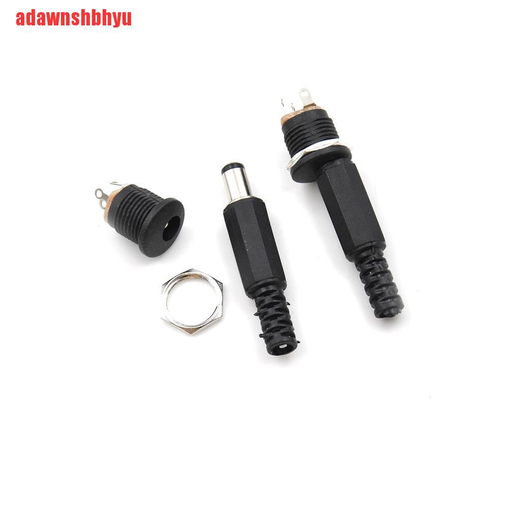 (Adawnshbhyu) 10pcs Adapter Konektor Soket Jack Female+Male Ukuran 5.5x