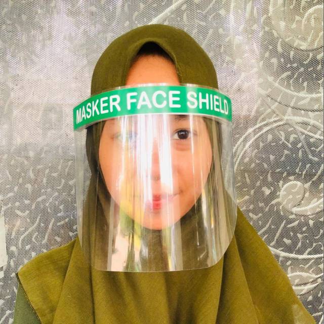 Masker face shield virus kuman debu