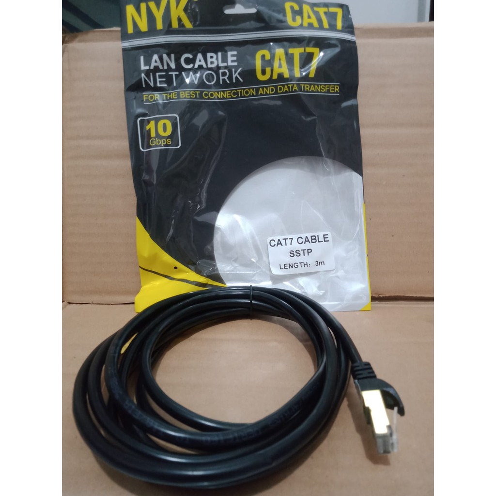 NYK Kabel LAN Cat7 3Meter RJ45 SSTP 10Gbps -Kabel internet cat7 3m