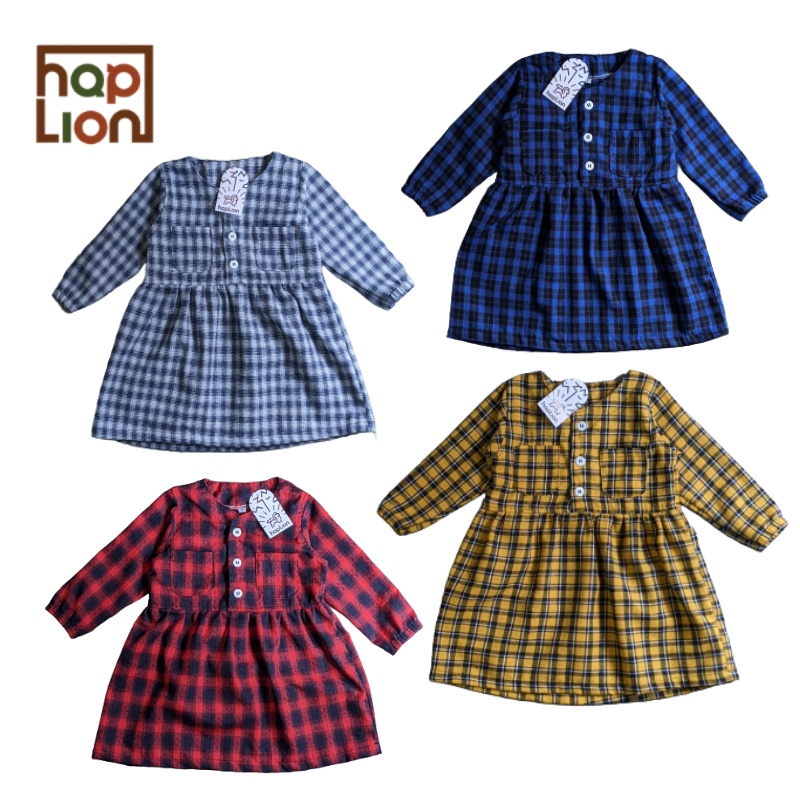 Dress Anak Flanel Atasan Perempuan Lengan Panjang 1 - 6 Tahun | Haplion Kidswear