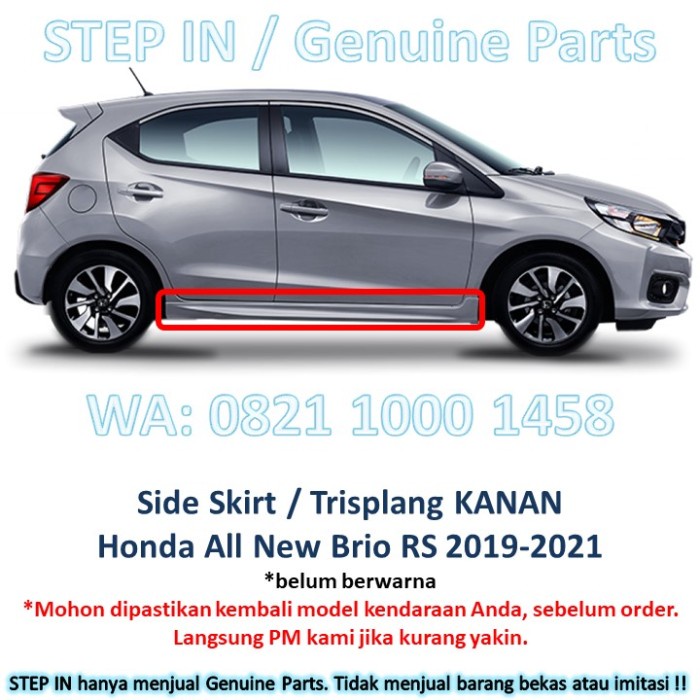 {BEKAS} Cover Trisplang Satuan Side Skirt Honda BRIO 2019 Baru Genuine RS - KANAN Limited