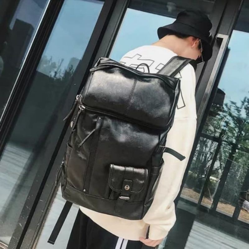 Leather Backpack BARBARA