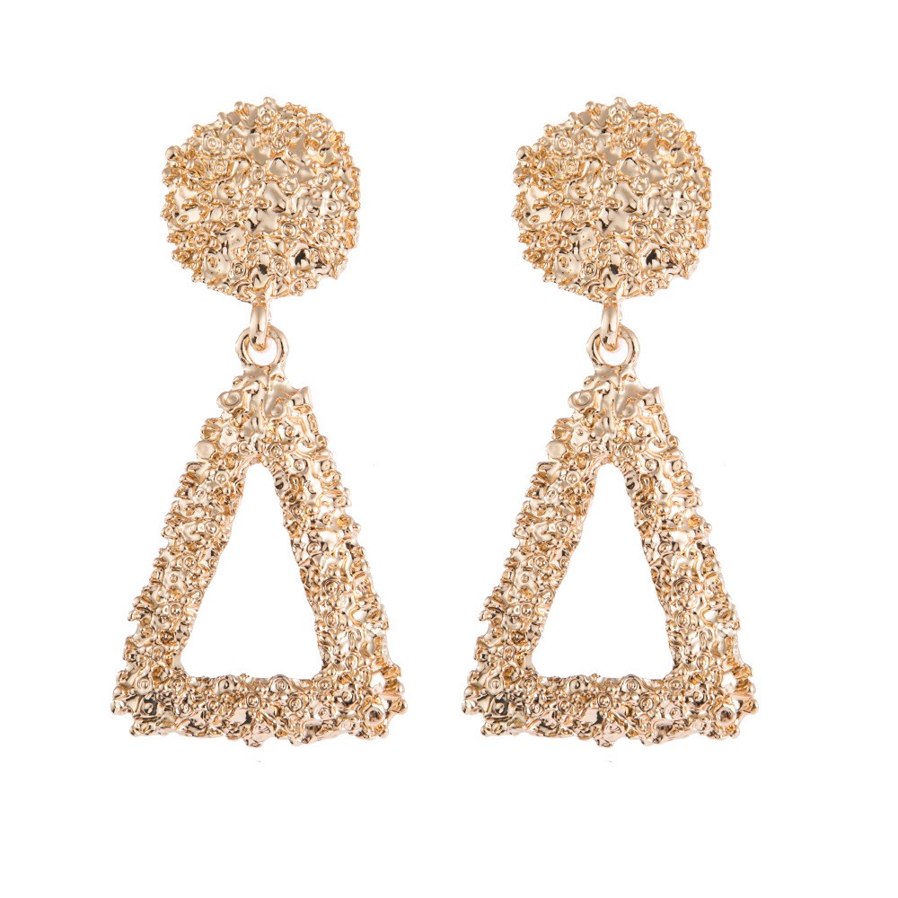 {COD}Anting Ala Korea Segitiga / Anting Paduan Segitiga Anting / Aksesoris Fashion Wanita Import-Gold