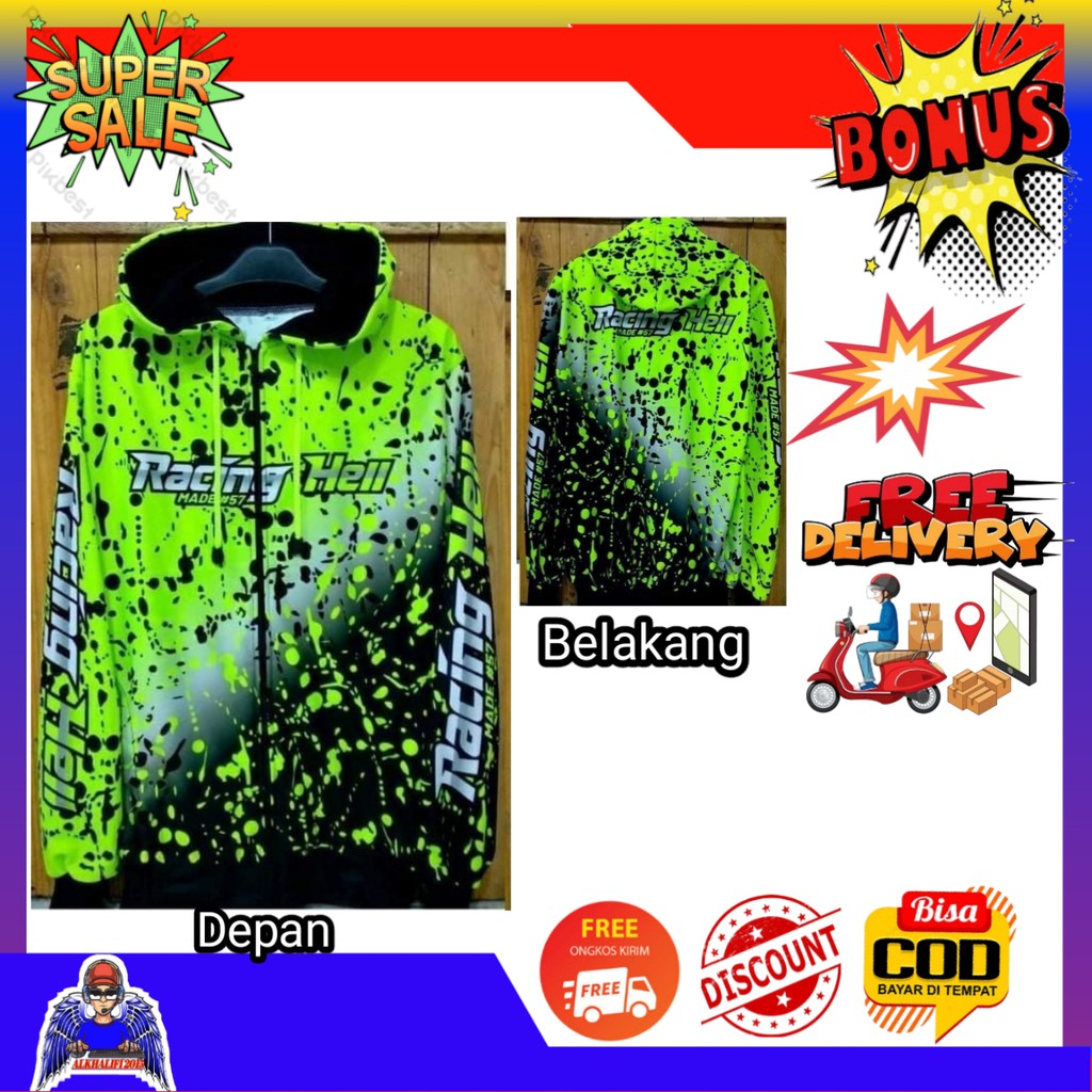 JAKET SWEATER PRIA WANITA RACING HELL ORIGINAL MODEL TERBARU 2021