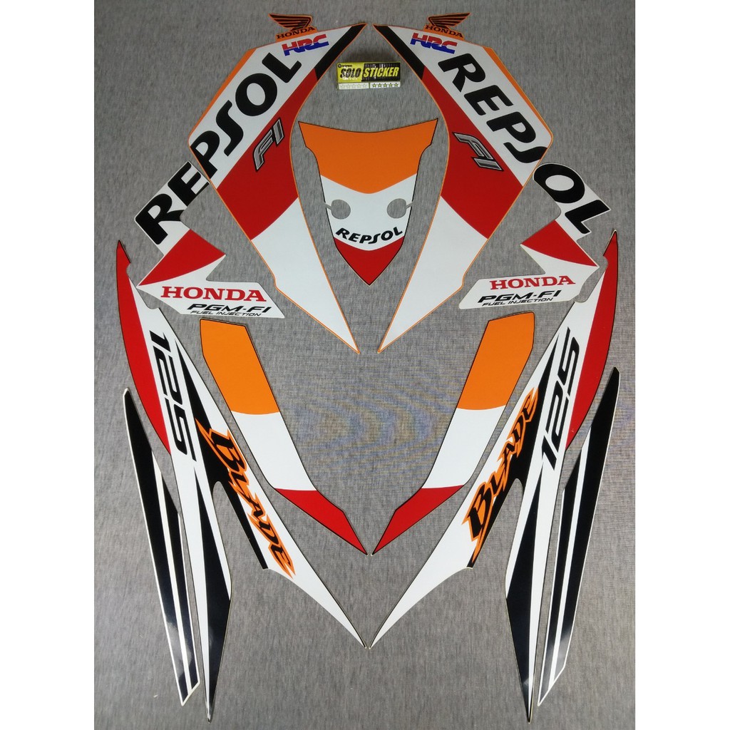 BISA COD Striping Sticker Standar Motor Honda Blade 125 F1 2014 Repsol Shopee Indonesia