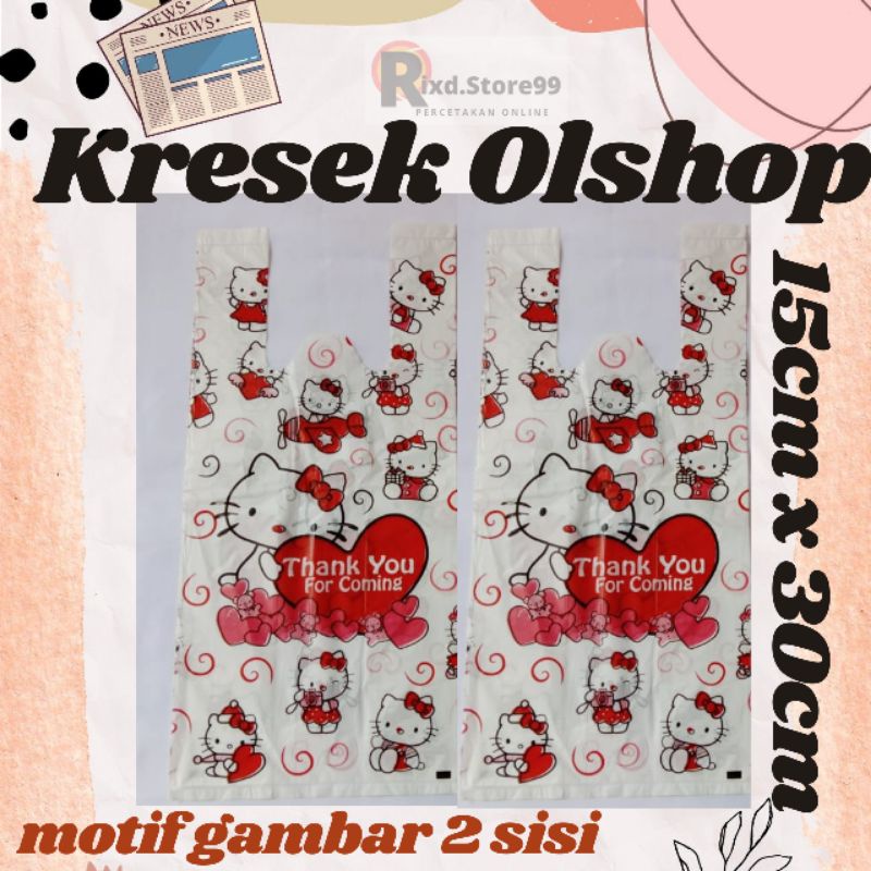 Kresek Hello Kitty/kresek motif/plastik olshop/kantong kresek motif/plastik motif