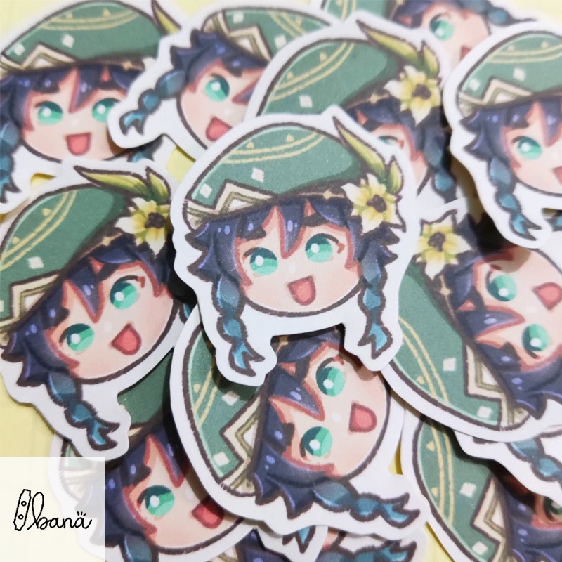 

Stiker VENTI Genshin Impact (isi 4 pcs) Non-Waterproof Stiker Mini | BANA
