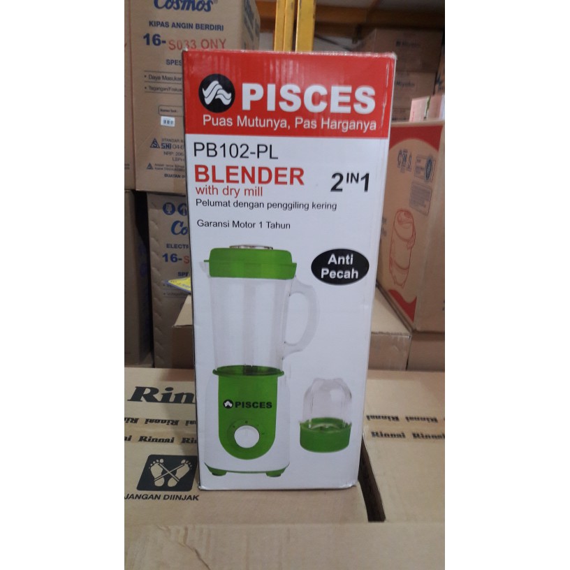 Pisces PB102PL Blender Plastik 1 Liter 2in1