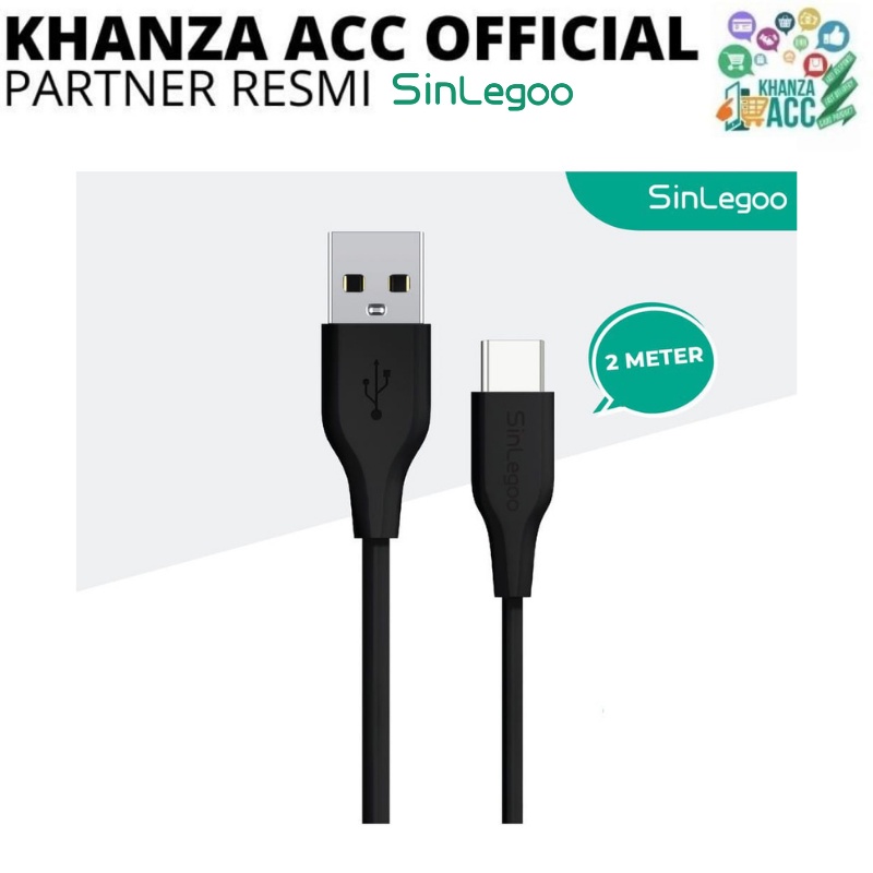 KHANZAACC SINLEGOO 2UT-01 Kabel Data Charger Panjang 2m Android Type C Fast Charging 3.1A