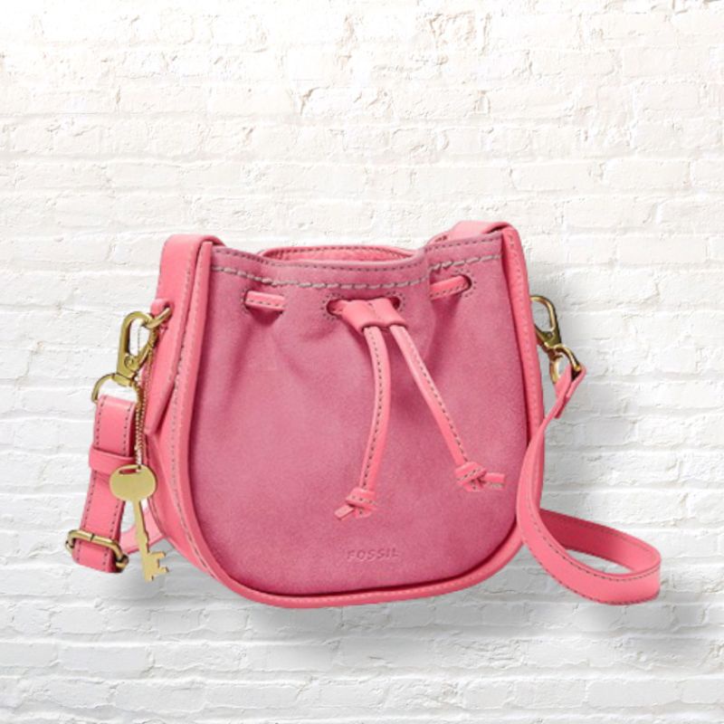 Tas selempang wanita fossil palmer drawstring bag bubblegum