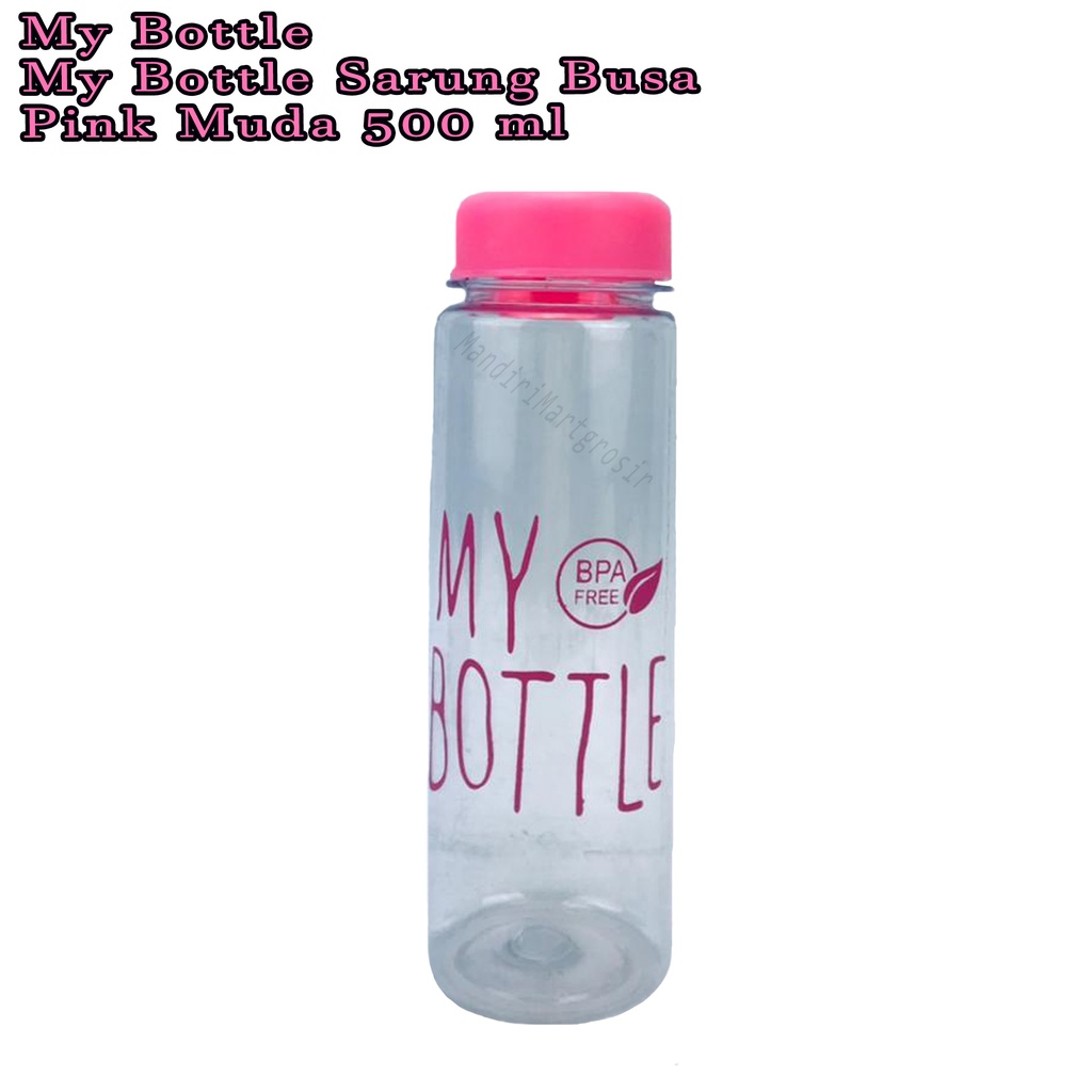 Botol Air * My Bottle Sarung Busa * botol minum * Warna Pink Muda * 500ml