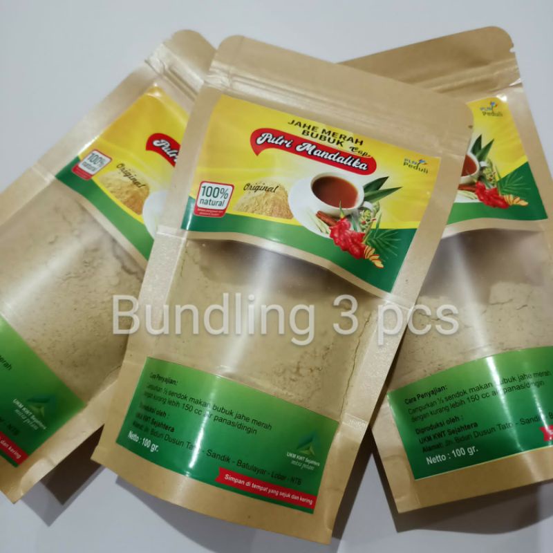 

Jahe Merah Bubuk Putri Mandalika Bundling 3 @100gr