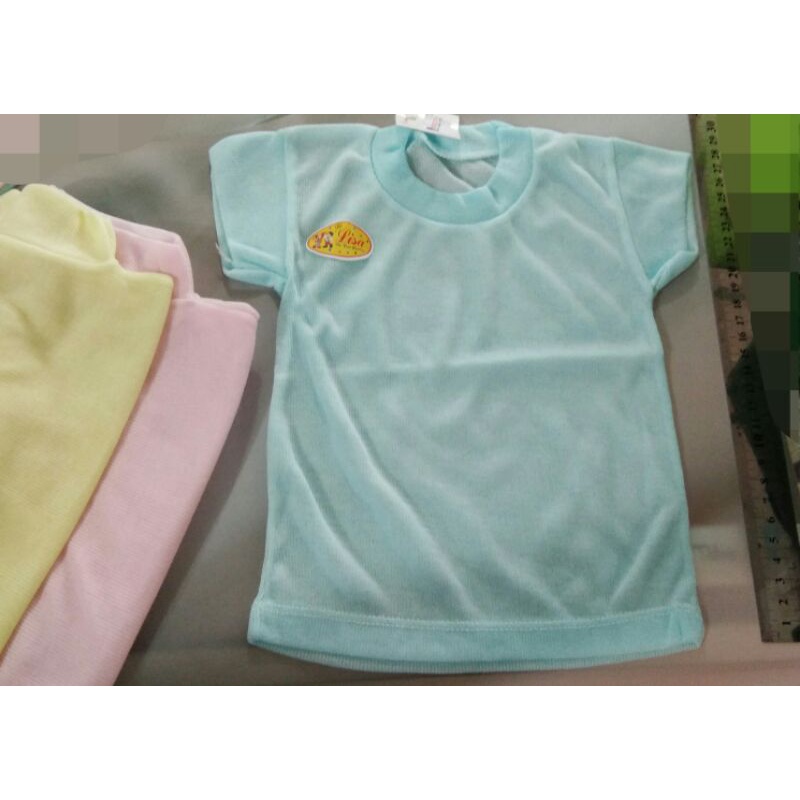 GROSIR 7 BUAH KADO PERLENGKAPAN PAKAIAN BAJU RUMAH BAYI TSHIRT T KAOS LENGAN PENDEK BIRU KUNING PINK