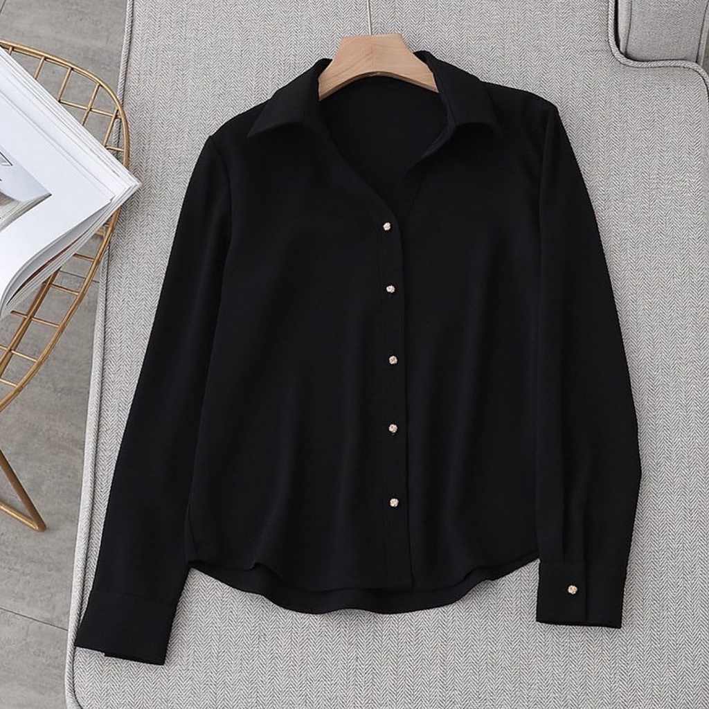 TOP CASUAL WANITA / VOXY SHIRT / KEMEJA BLOUSE WANITA POLOS / ATASAN KOREA