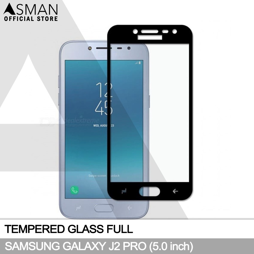 Tempered Glass Full Samsung Galaxy J2 Pro (5.0&quot;) | Anti Gores Kaca - Hitam