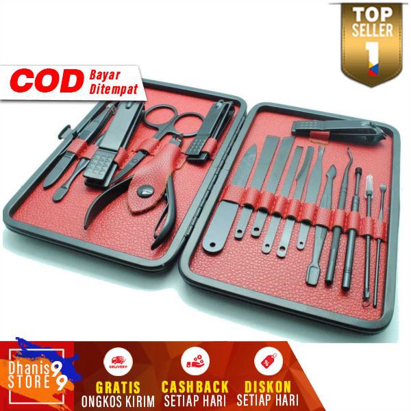 DIOLAN Nail Art Set Manicure Pedicure 18 PCS Multifungsi Perawatan Kuku Lengkap Serbaguna Murah