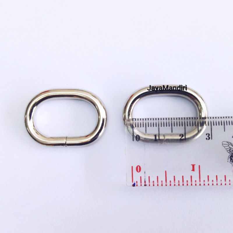 Aksesoris Tas Ring Oval Tebal uk 2,5cm (per 12pcs) Warna Nikel, Black Nikel dan Light gold