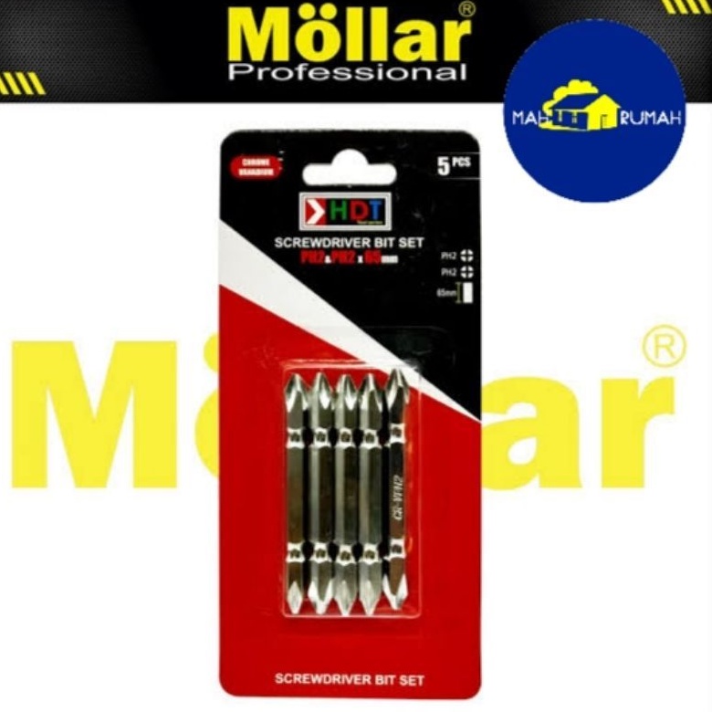 HDT - Mata Bor OBENG ANGIN PLUS PLUS 5pcs Set PH2 ++ 65mm Screwdriver Bit Set