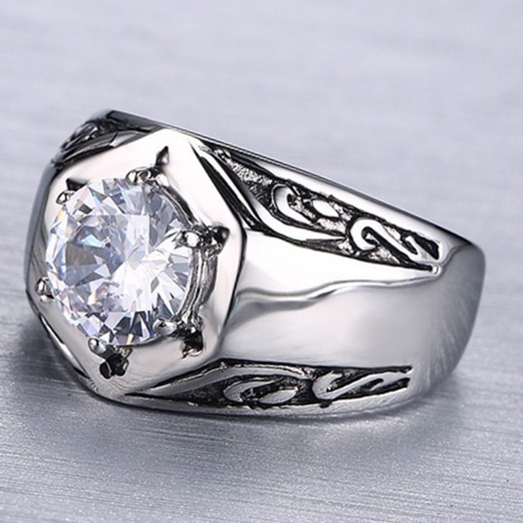 SEUSUK  Perhiasan Cincin Nikah Elegan Gaya Vintage Retro Hias Cubic Zirconia AAA untuk Wanita