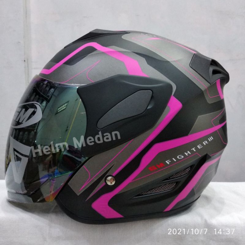 Helm GM Fighter Original GV 2 Black Pink Doff