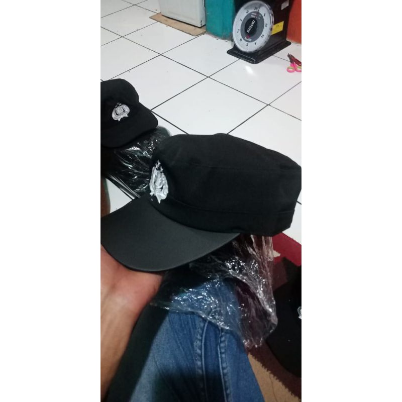 TOPI BINTARA KOMANDO POLRI | FIELD CAP BINTARA POLISI BAHAN KAIN HALUS LIDAH TOPI KULIT
