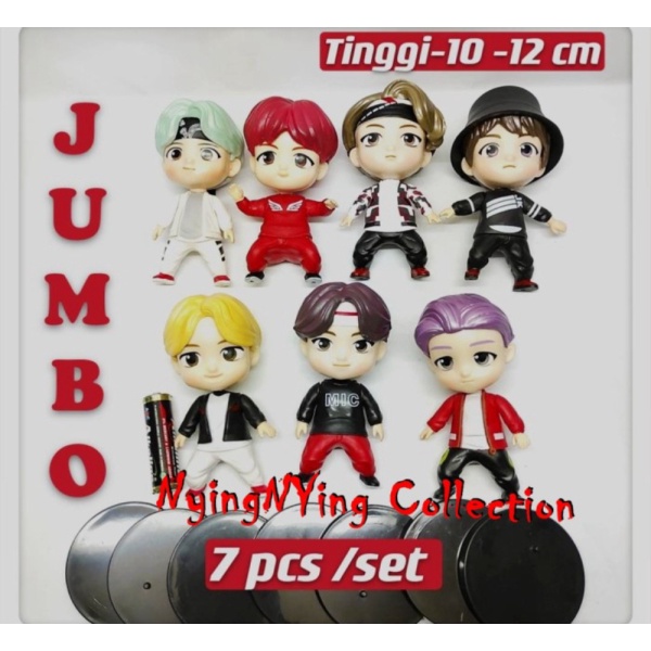 

1set Dijual Action JUmbo Berkualitas TINYTAN 7 MINI BTS figure/Pajangan/Mainan isi